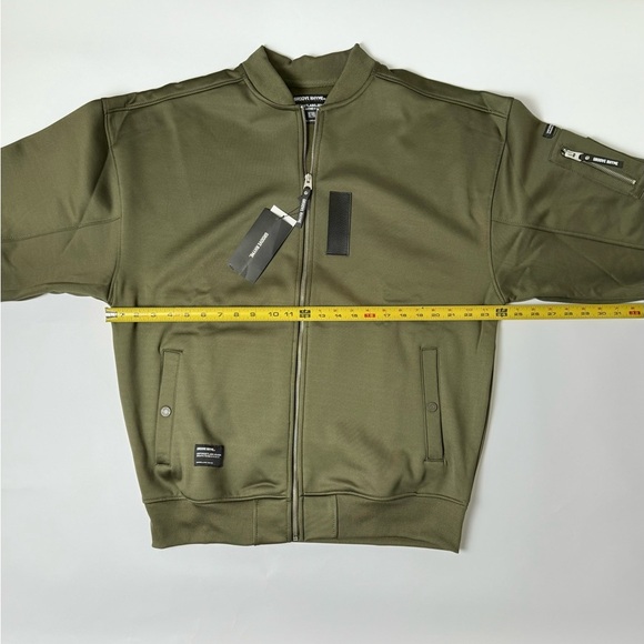 NWT Groove Rhyme| Fleece Bomber Jacket Unisex Style | Khaki | Size L - Picture 7 of 8